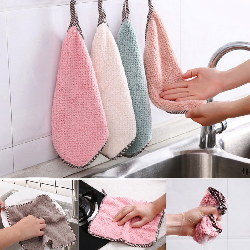 S6sPKitchen-daily-dish-towel-dish-cloth-kitchen-rag-non-stick-oil-thickened-table-cleaning-cloth-absorbent